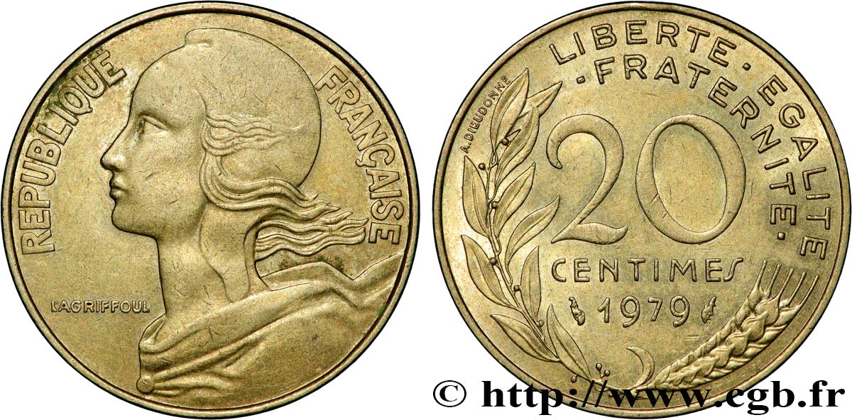 20 centimes Marianne 1979 Pessac F.156/19 SPL 