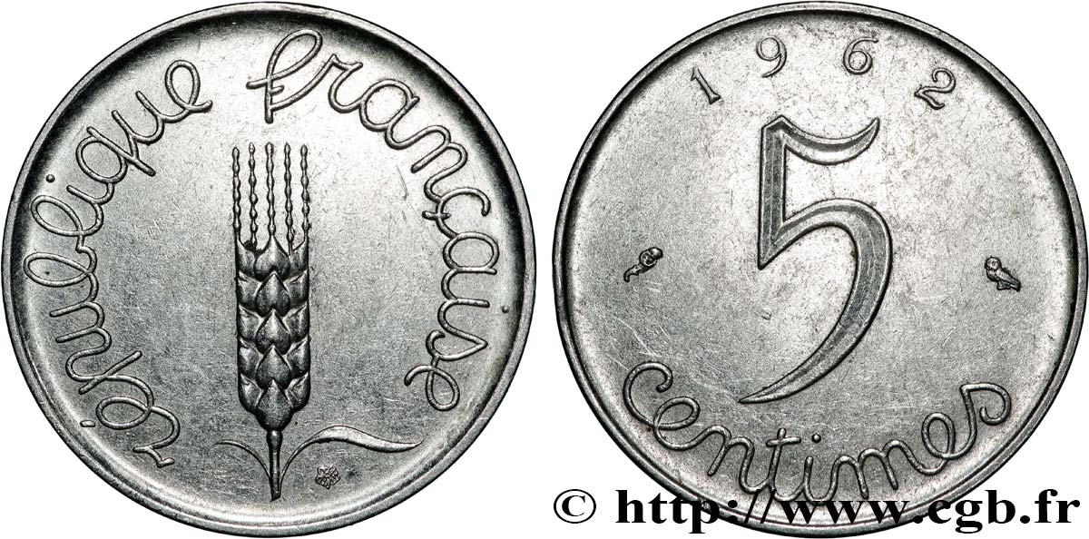 5 centimes Épi 1962  F.124/4 EBC60 