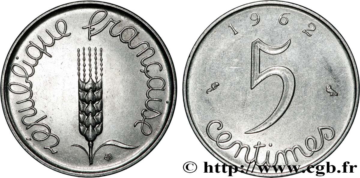 5 centimes Épi 1962  F.124/4 SUP60 
