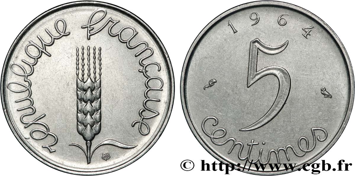 Pendentif Pièce De Monnaie Française Authentique 5 Centimes Épi - Avec Cordon En Cuir, Neuf étiqueté
