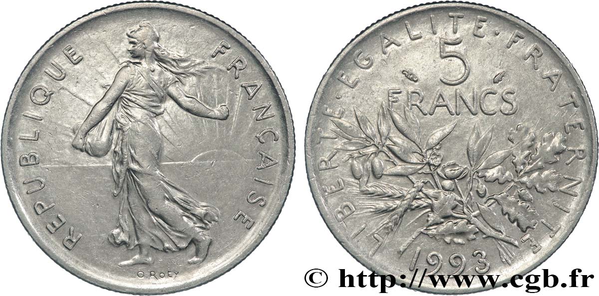 5 francs Semeuse, nickel 1993 Pessac F.341/27 MS 