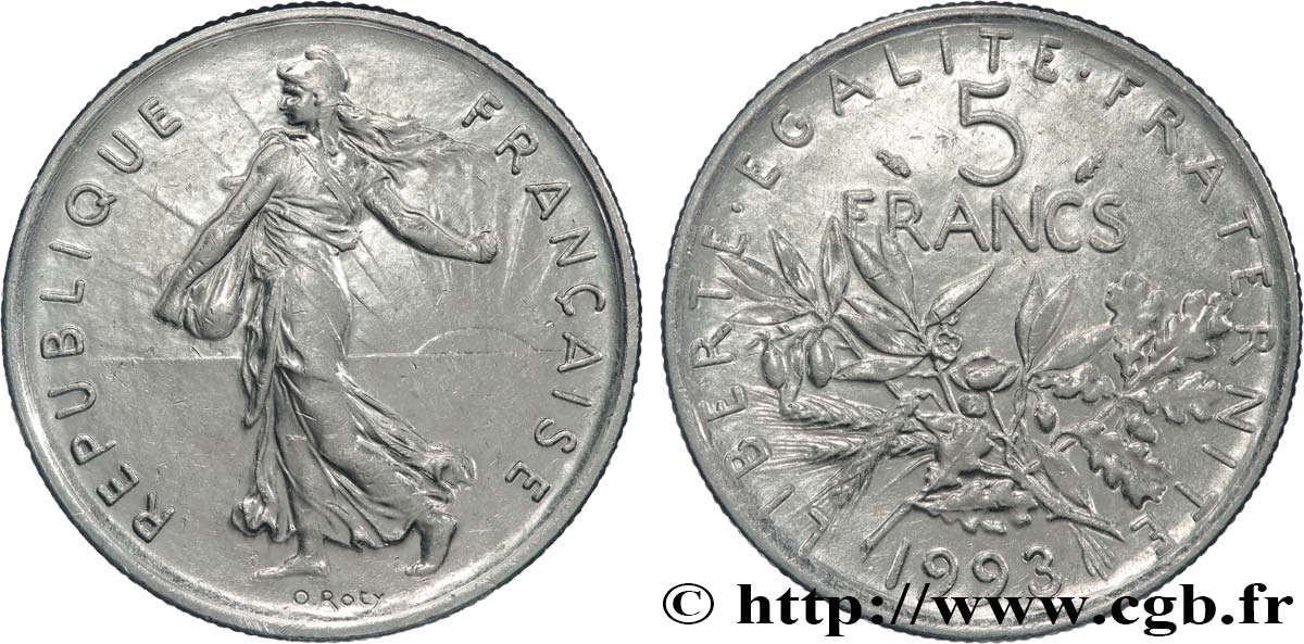 5 francs Semeuse, nickel 1993 Pessac F.341/27 MS 