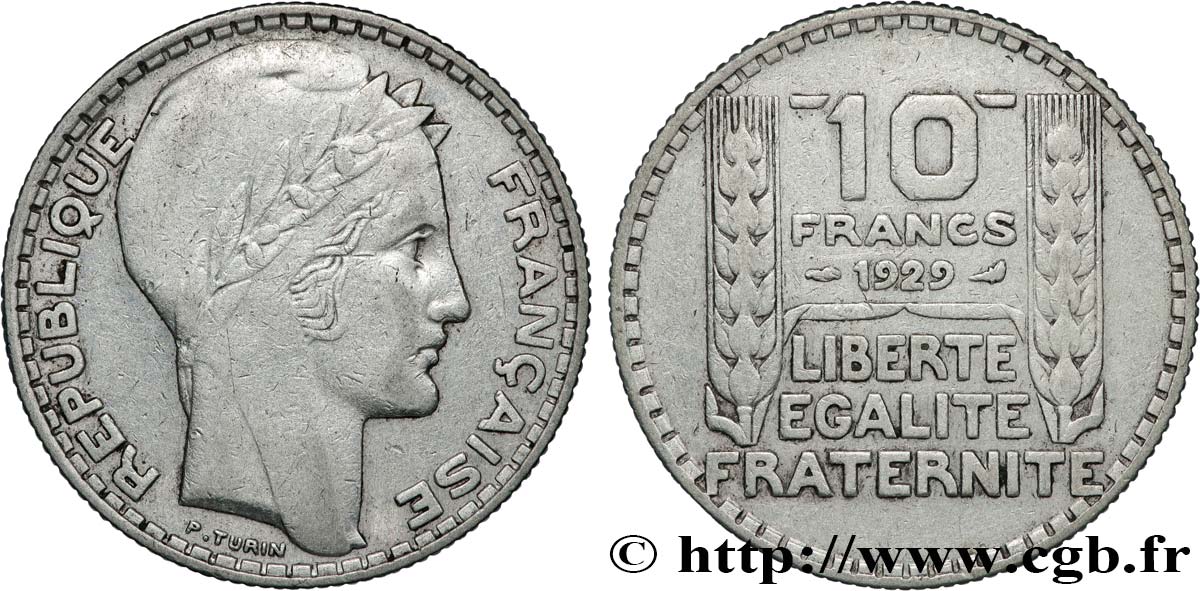 10 francs Turin 1929  F.360/2 TB+ 
