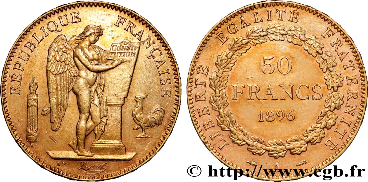 50 francs or Génie 1896 Paris F.549/4 AU 