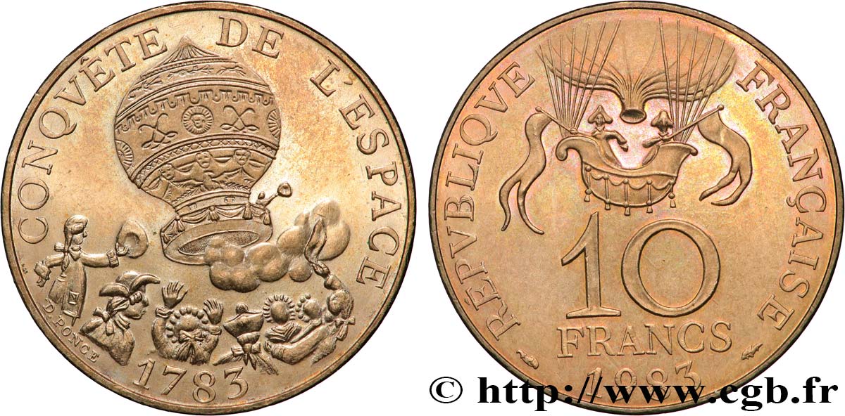 10 francs Conquête de l’Espace 1983  F.367/2 EBC+ 