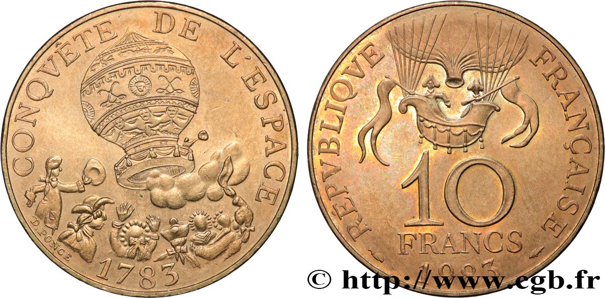 10 francs Conquête de l’Espace 1983  F.367/2 MS 