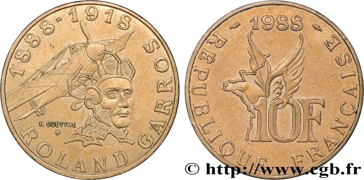 10 francs Roland Garros 1988  F.372/2 SUP+ 