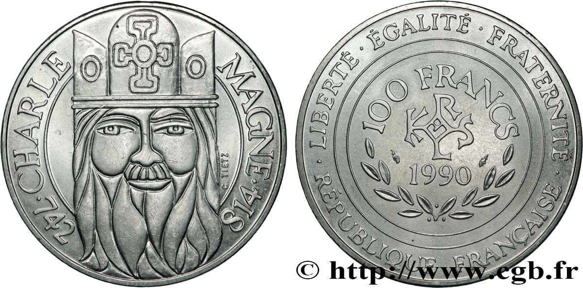 100 francs Charlemagne 1990  F.458/2 SPL 