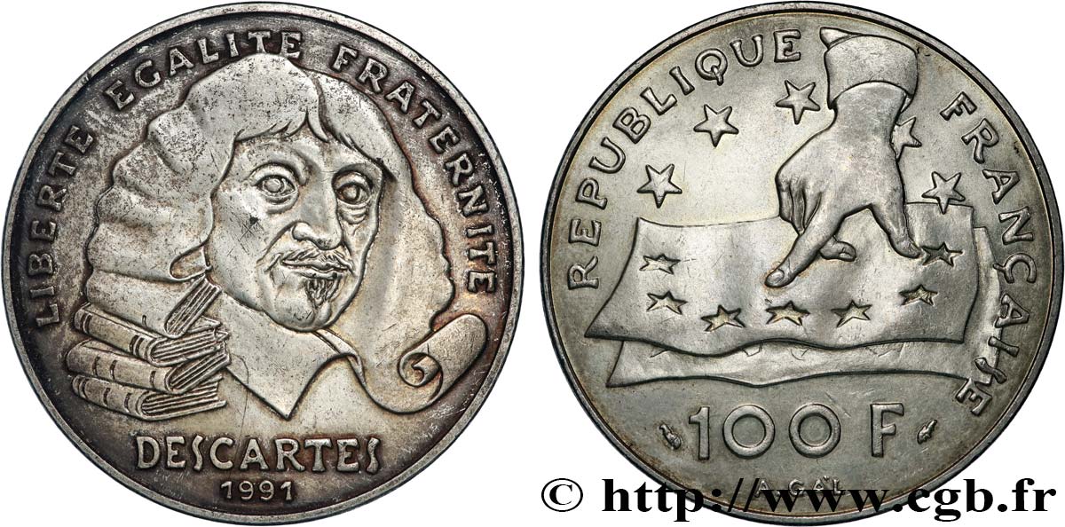 100 francs René Descartes 1991  F.459/2 MBC 