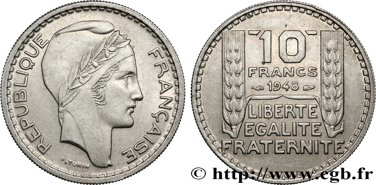 10 francs Turin, petite tête 1948  F.362/3 AU 