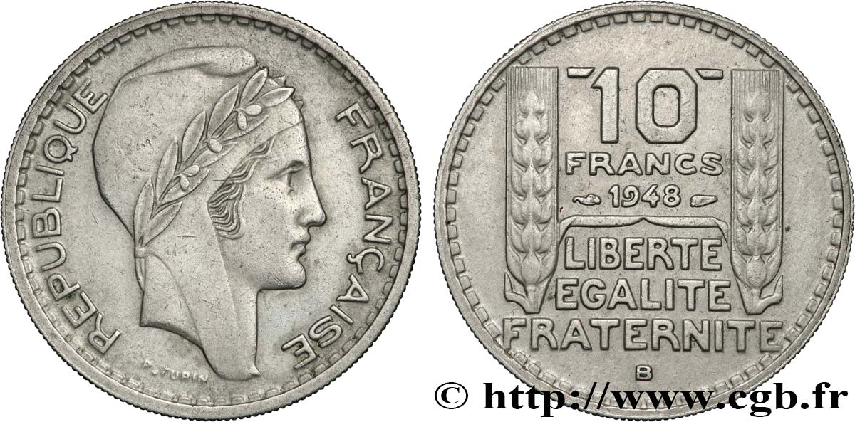 10 francs Turin, petite tête 1948 Beaumont-le-Roger F.362/4 SUP 
