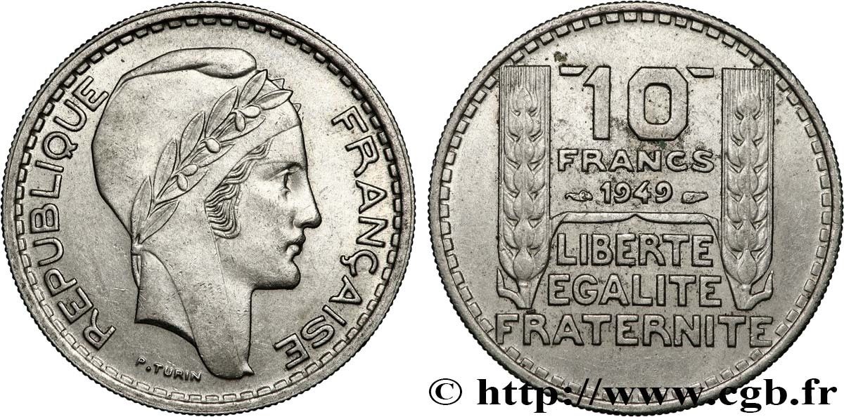 10 francs Turin, petite tête 1949  F.362/6 MS 