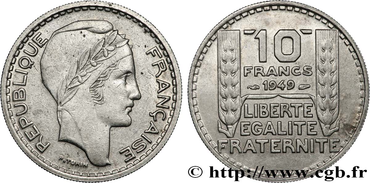 10 francs Turin, petite tête 1949  F.362/6 VZ+ 