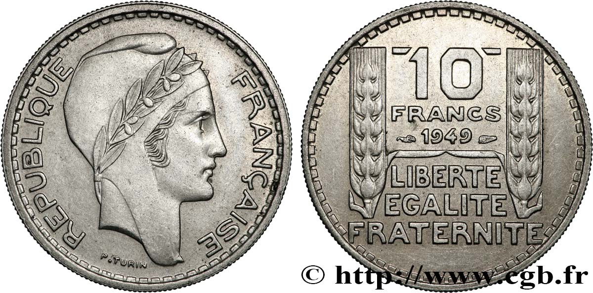 10 francs Turin, petite tête 1949  F.362/6 SPL+ 