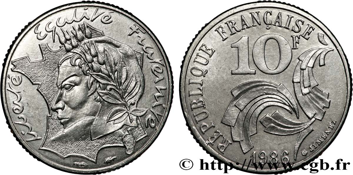 10 francs Jimenez 1986  F.373/2 SUP60 