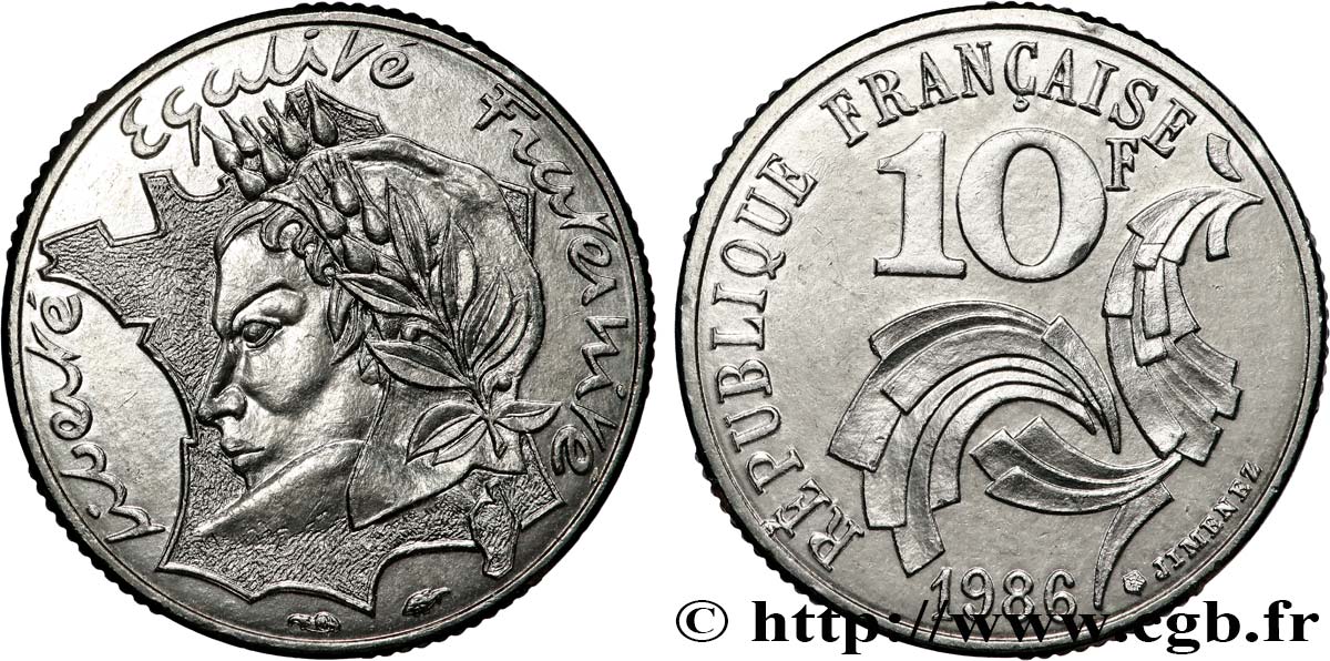 10 francs Jimenez 1986  F.373/2 SUP62 