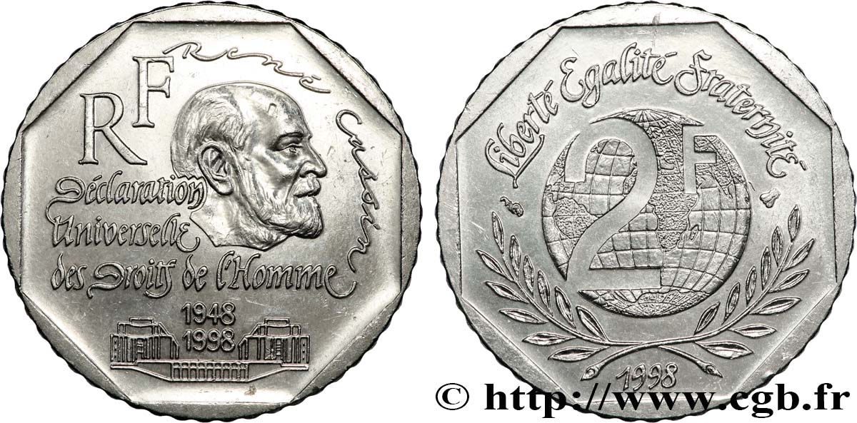 2 francs René Cassin 1998  F.276/2 AU58 