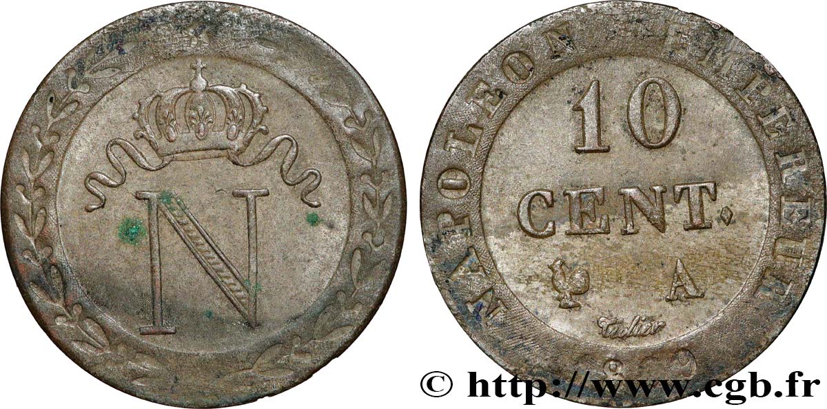 10 cent. à l N couronnée 1809 Paris F.130/10 VZ55 