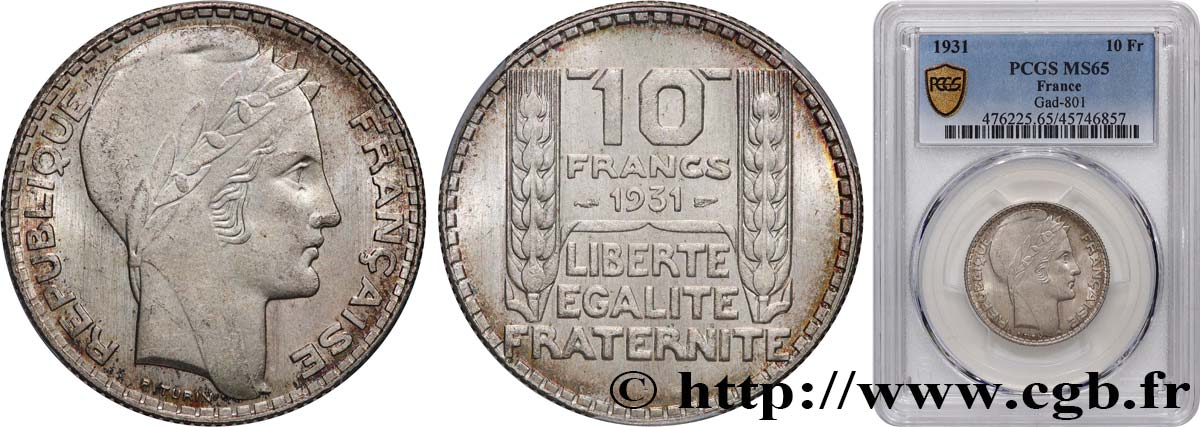 10 francs Turin 1931  F.360/4 MS65 PCGS