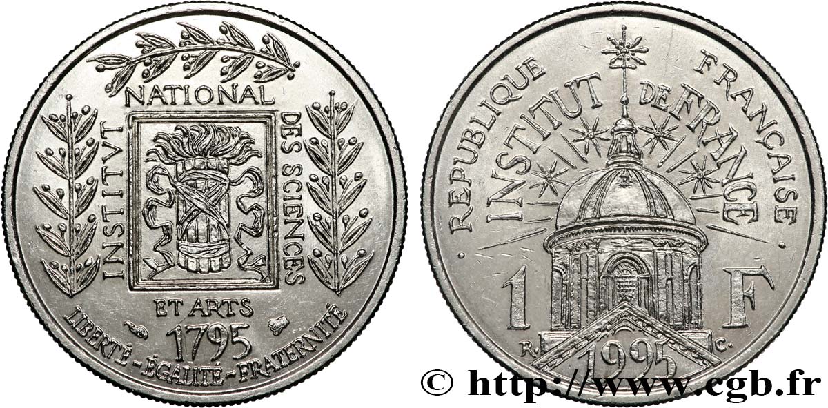 1 franc Institut de France 1995  F.230/2 MS60 