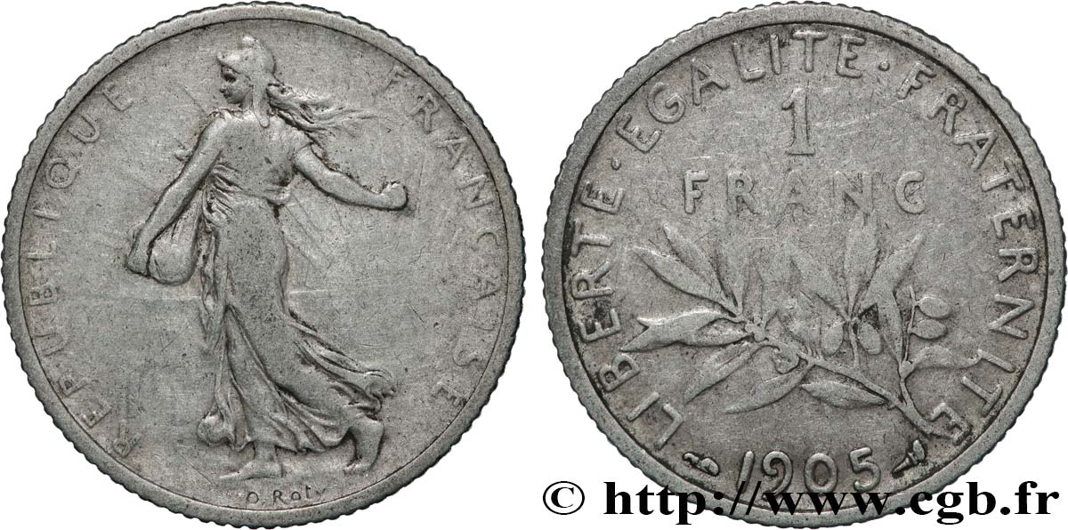 1 franc Semeuse 1905 Paris F.217/10 MB 