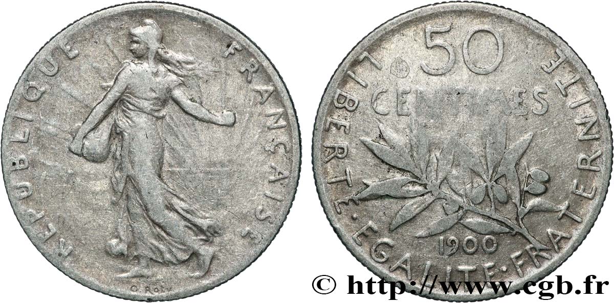 50 centimes Semeuse 1900  F.190/6 VF 