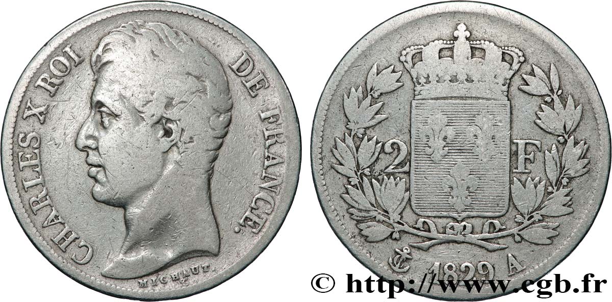 2 francs Charles X 1829 Paris F.258/49 F 