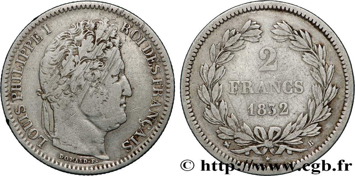 2 francs Louis-Philippe 1832 Rouen F.260/5 TB15 