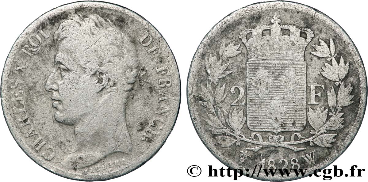 2 francs Charles X 1828 Lille F.258/48 B 