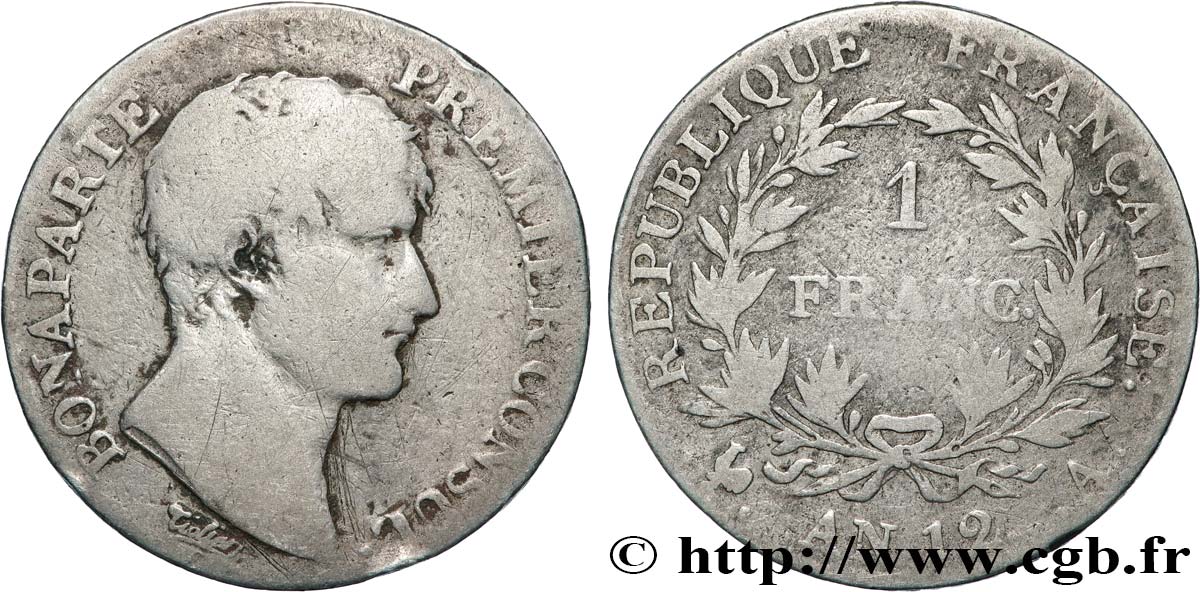 1 franc Bonaparte Premier Consul 1804 Paris F.200/8 fS 