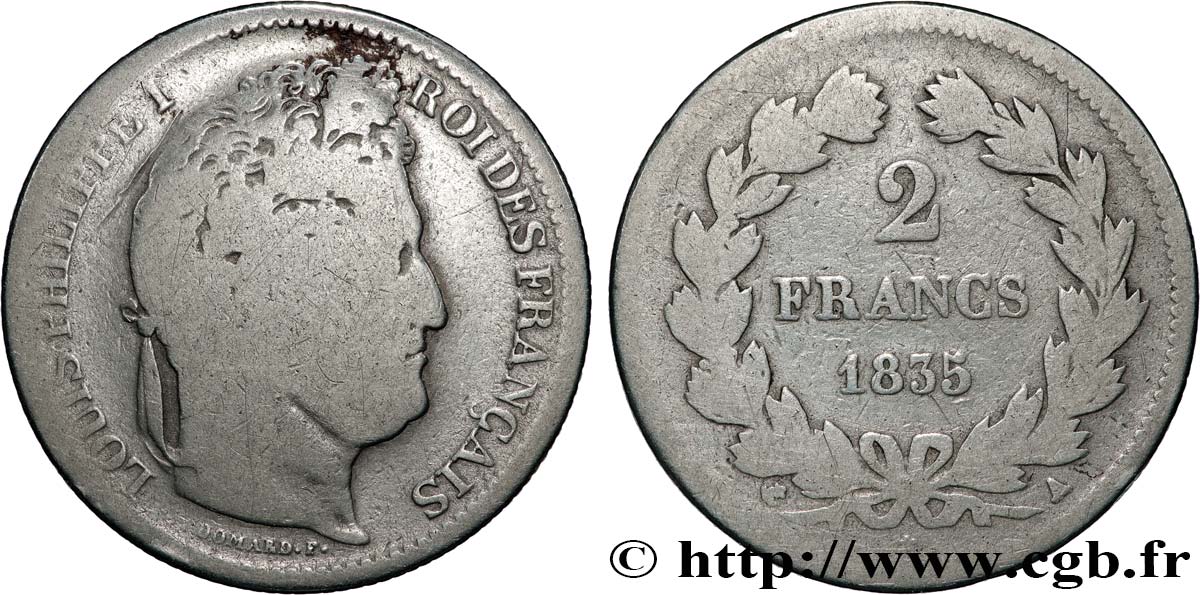 2 francs Louis-Philippe 1835 Paris F.260/42 G6 
