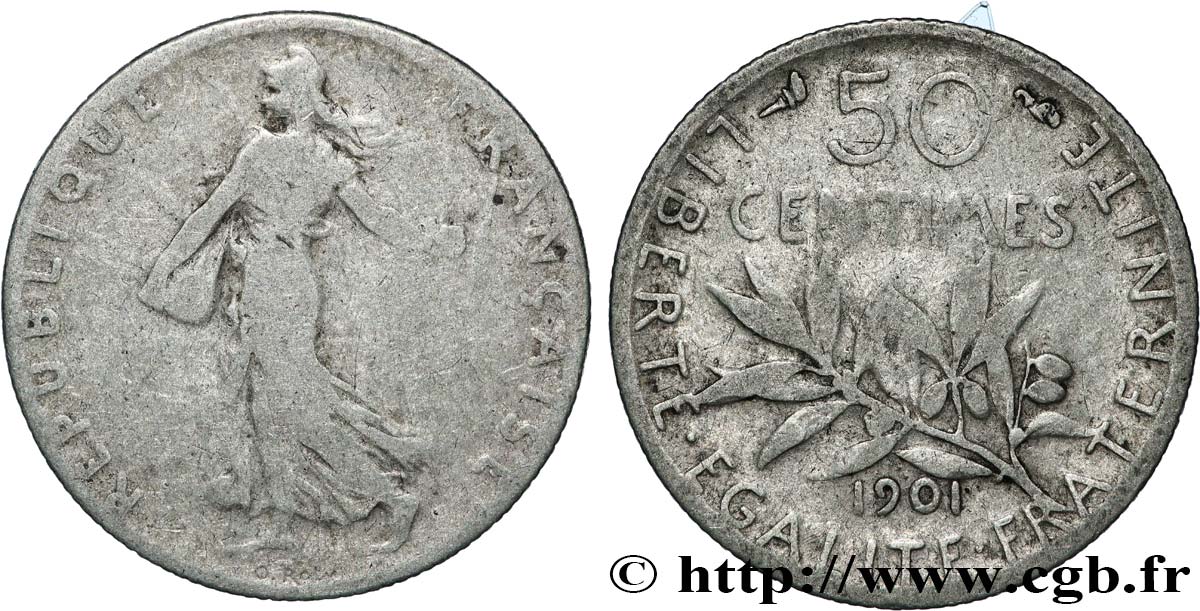 50 centimes Semeuse 1901 Paris F.190/8 F 