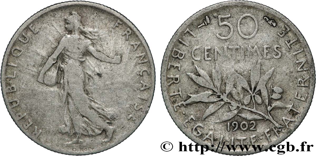 50 centimes Semeuse 1902  F.190/9 VF 