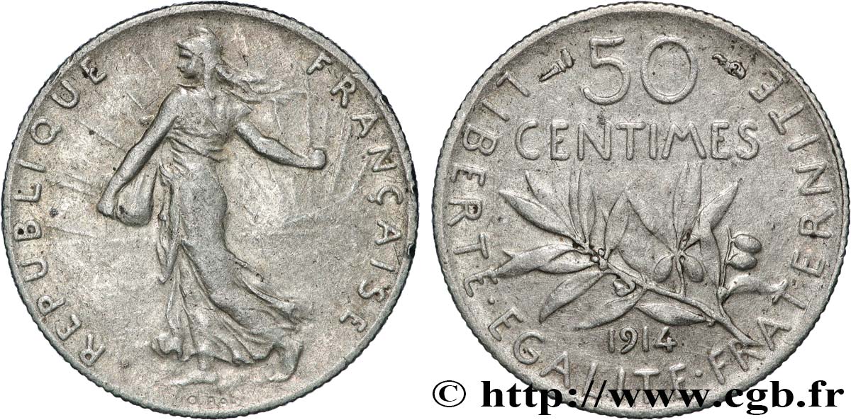 50 centimes Semeuse 1914 Paris F.190/21 XF 