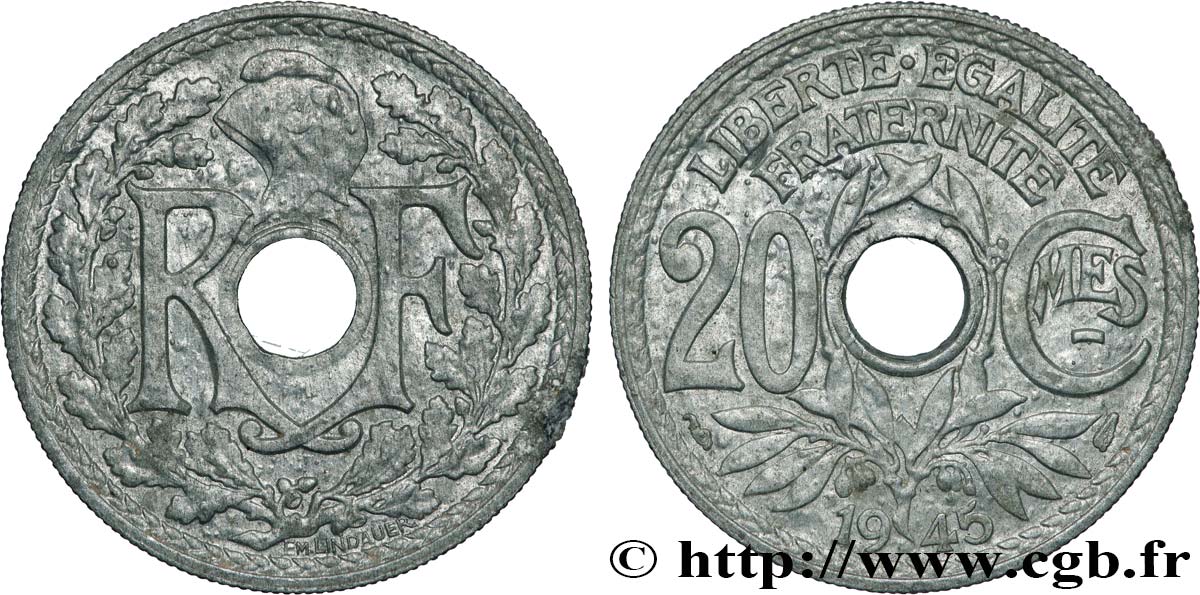 20 centimes Lindauer 1945  F.155/2 BB 