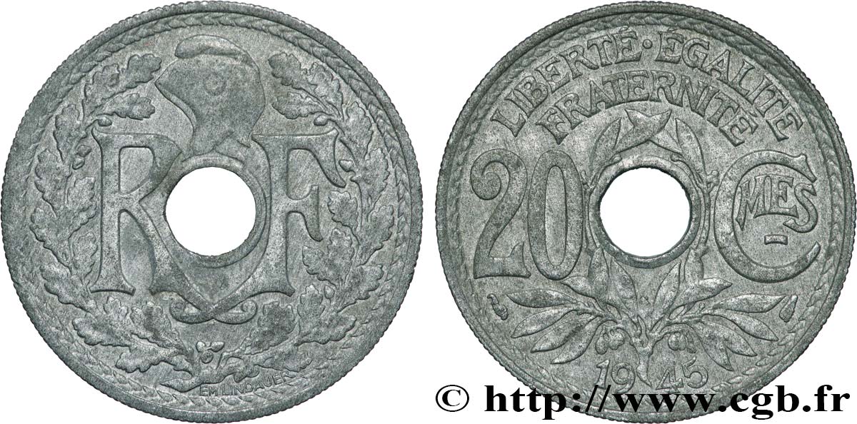 20 centimes Lindauer 1945  F.155/2 MBC 