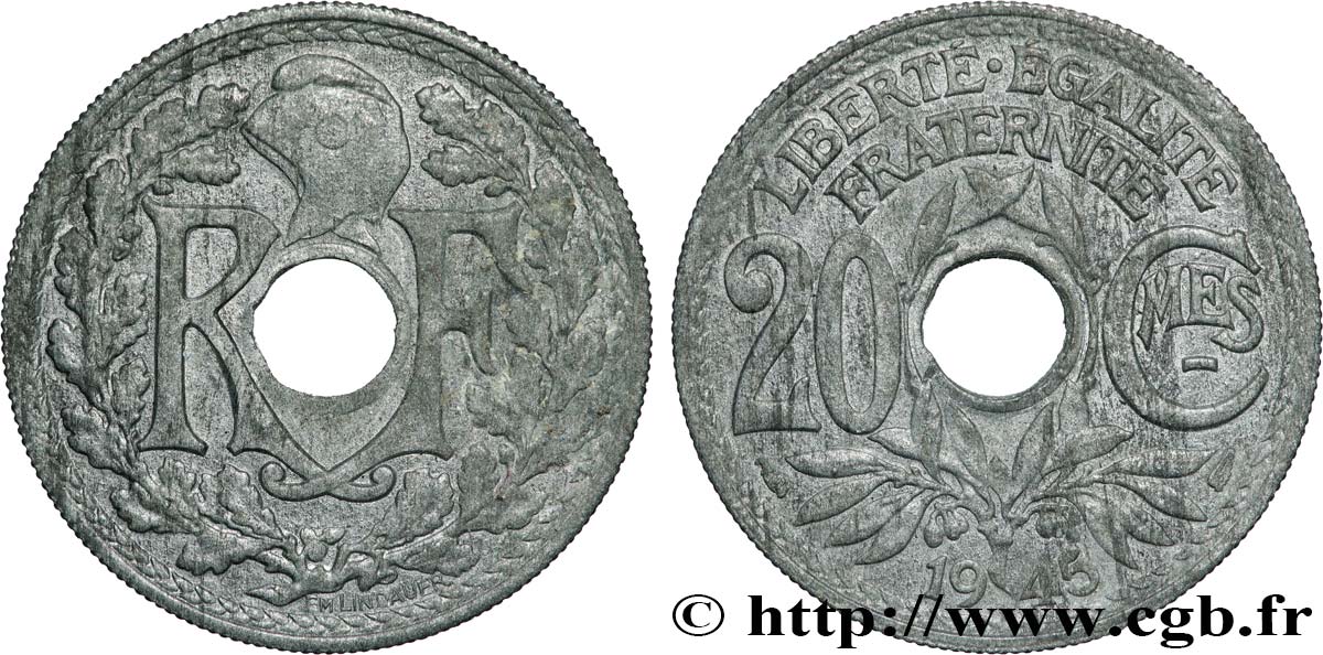 20 centimes Lindauer 1945  F.155/2 XF 