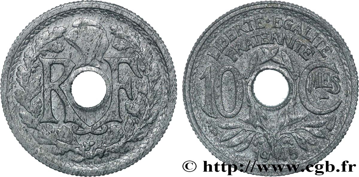 10 centimes Lindauer, petit module 1945 Beaumont-Le-Roger F.143/3 XF 