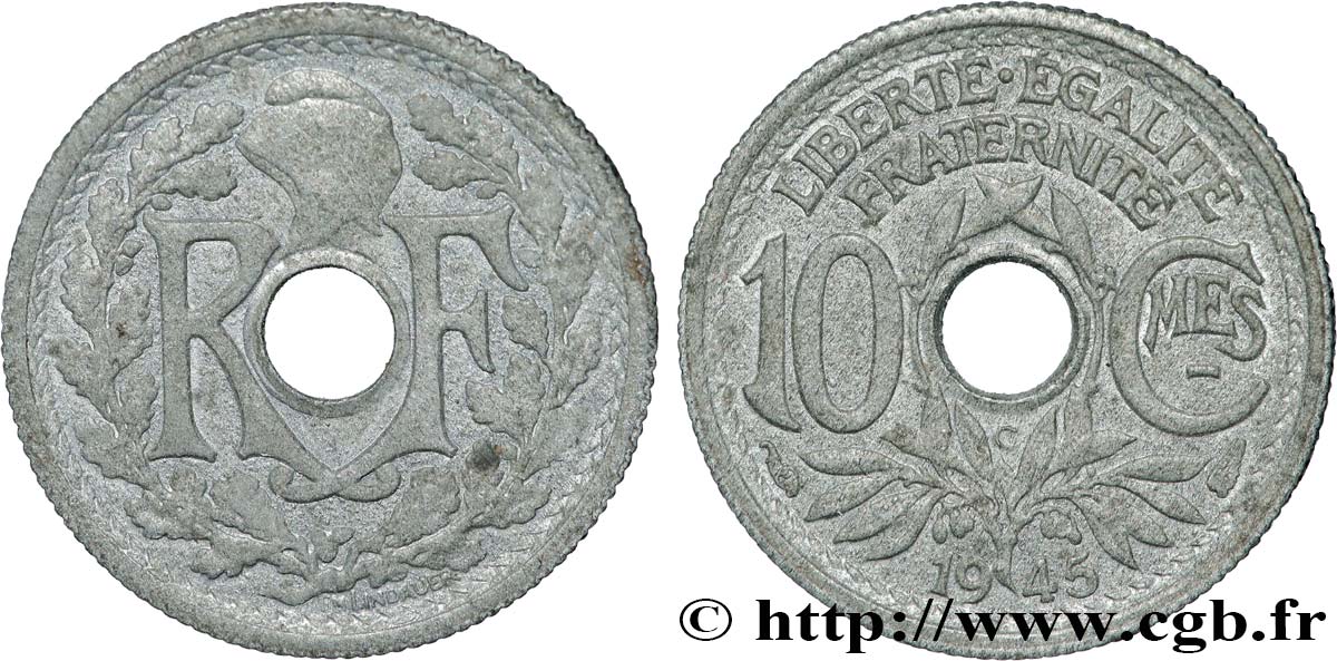 10 centimes Lindauer, petit module  1945 Castelsarrasin F.143/4 S 