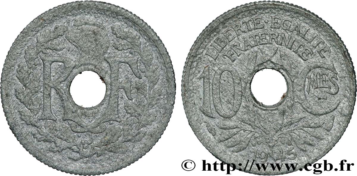 10 centimes Lindauer, petit module  1945 Castelsarrasin F.143/4 TB 