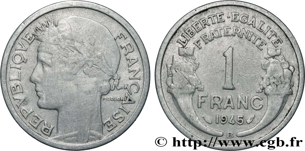 1 franc Morlon, légère 1945 Beaumont-Le-Roger F.221/7 VF 