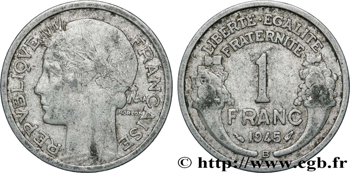 1 franc Morlon, légère 1945 Beaumont-Le-Roger F.221/7 S 