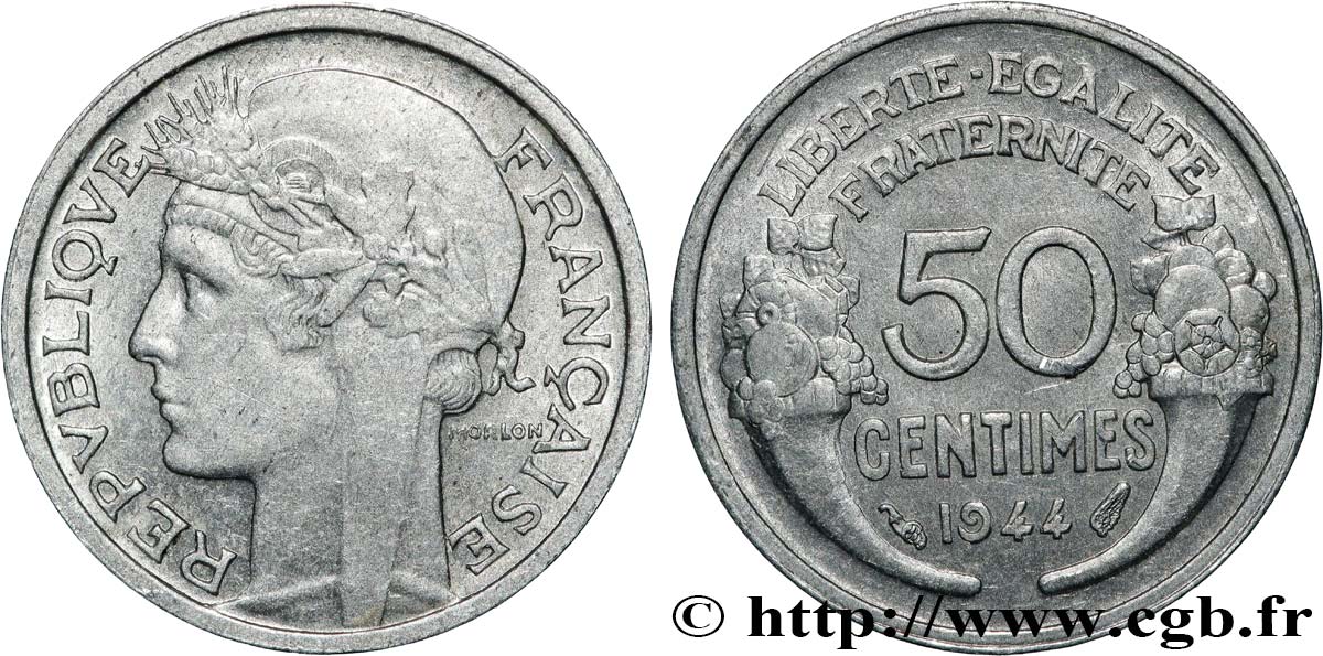 50 centimes Morlon, légère 1944  F.194/3 MBC+ 