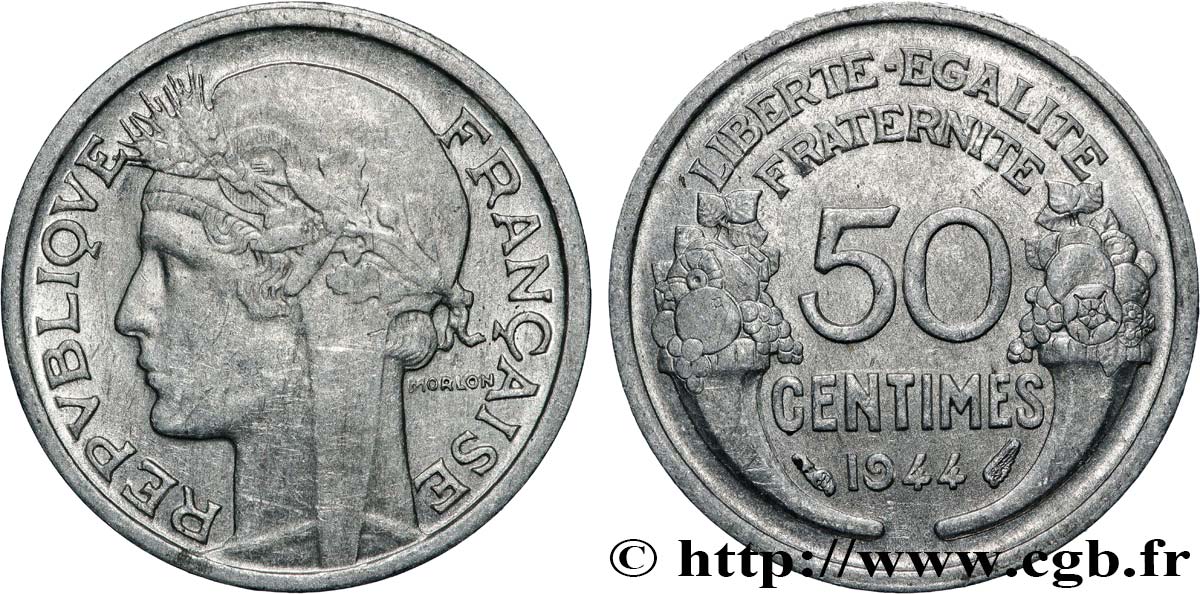 50 centimes Morlon, légère 1944  F.194/3 q.SPL 