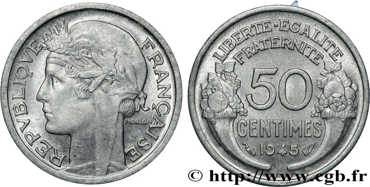 50 centimes Morlon, légère 1945  F.194/5 MS 