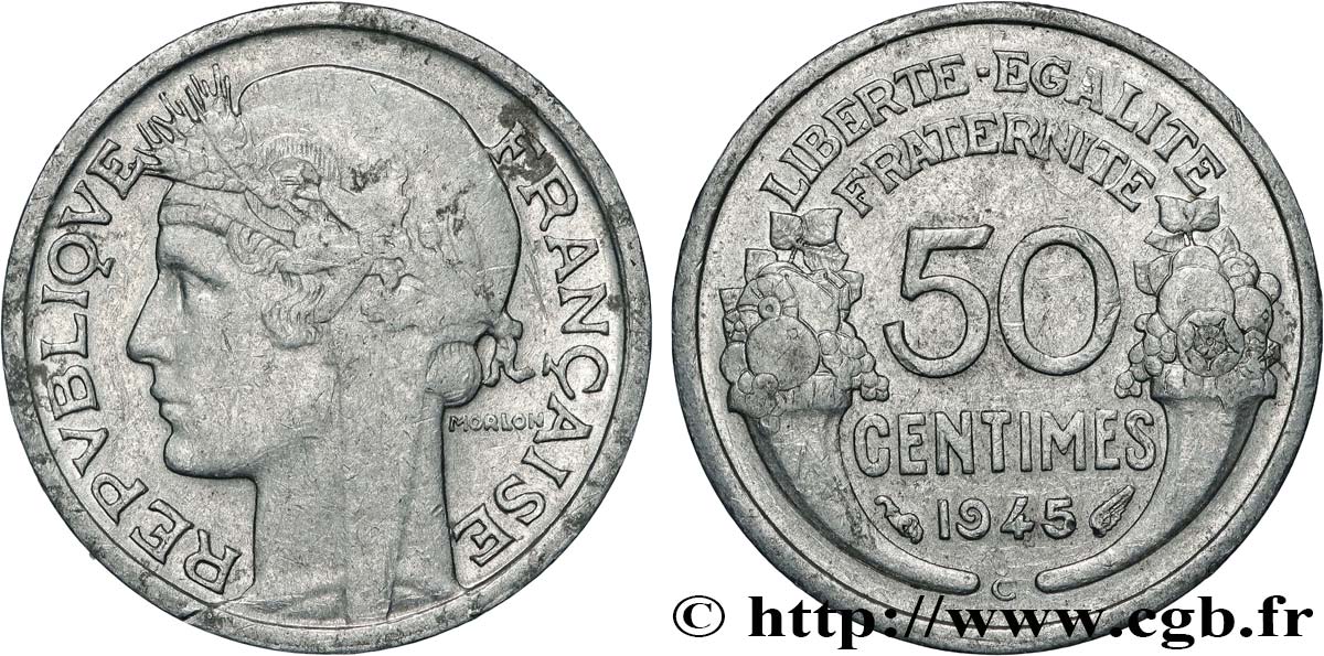 50 centimes Morlon, légère 1945 Castelsarrasin F.194/7 TTB 