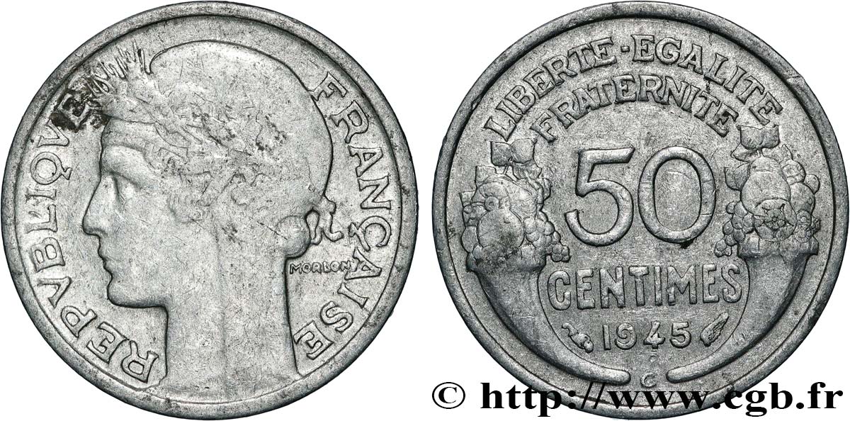 50 centimes Morlon, légère 1945 Castelsarrasin F.194/7 TB 