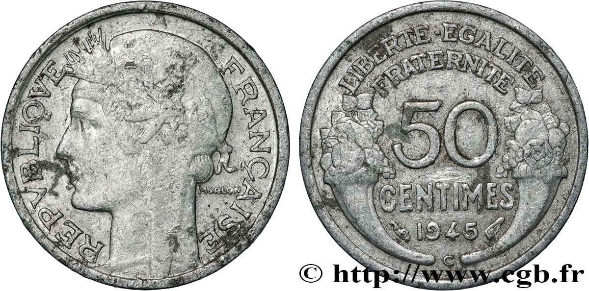 50 centimes Morlon, légère 1945 Castelsarrasin F.194/7 TB 