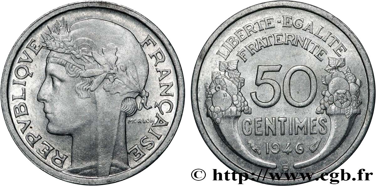 50 centimes Morlon, légère 1946 Beaumont-le-Roger F.194/9 EBC+ 