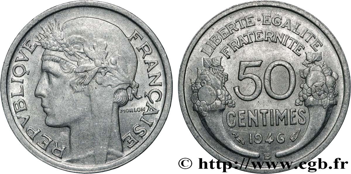 50 centimes Morlon, légère 1946 Beaumont-le-Roger F.194/9 fST 